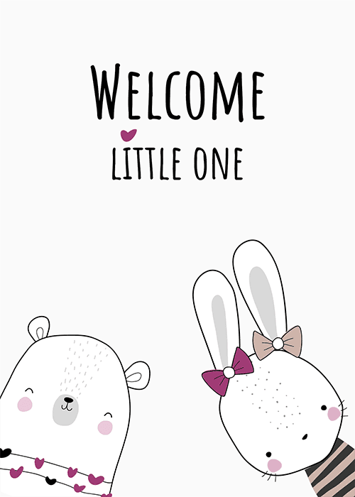 New baby congratulations group card with a near-white clean minimalist design welcoming a newborn with warm simple typography
