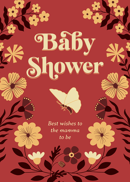 Baby shower congratulations card in soft pastel colors with illustrated baby-themed accents and heartfelt congratulations messaging for new or expecting parents