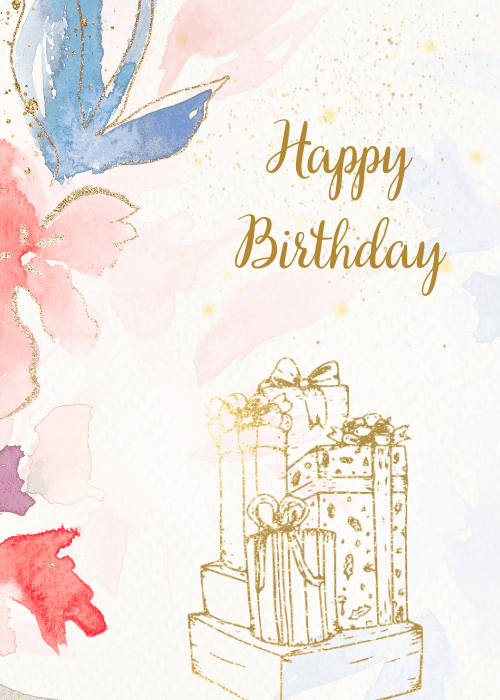 Happy birthday glitter celebration card with dazzling glitter-inspired design featuring sparkle elements and bold Happy Birthday text in a festive glamorous celebration composition