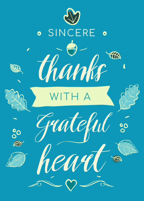 Sincere thank you card with elegant typographic and floral design featuring graceful gratefulness messaging and beautiful botanical elements in a thoughtful heartfelt composition