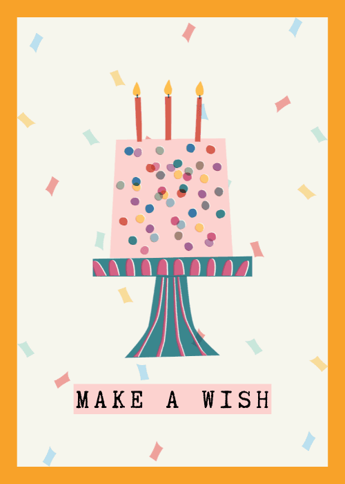 Elegant typographic make a wish text on a soft pink background