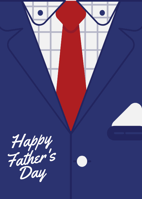 Bold illustrated Father's Day card declaring Best Dad Ever with celebratory group card design