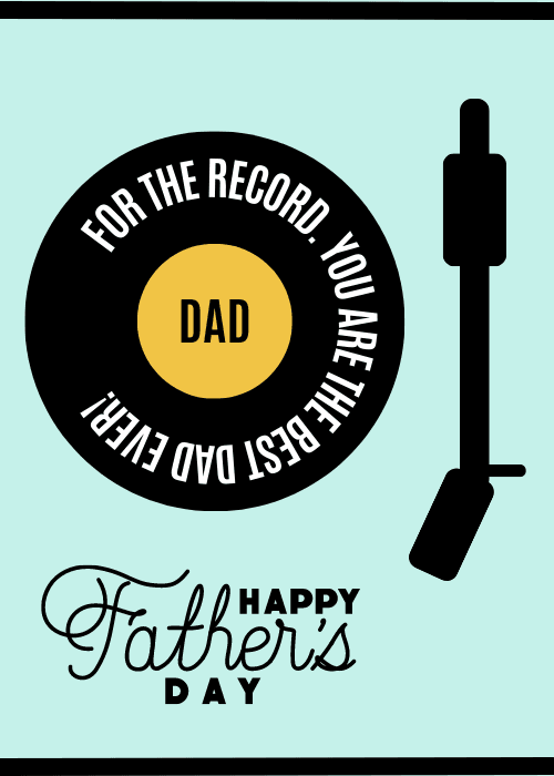 Warm illustrated Father's Day group card with Thanks Dad appreciation message and family-themed design