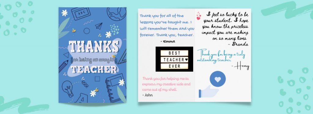 Group Card for Thanking a Beloved Teacher