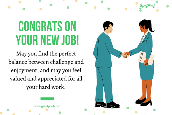 congrats on your new job wishes and messages image card