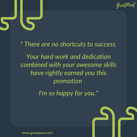 congratulations on your promotion message for coworker, colleague or boss