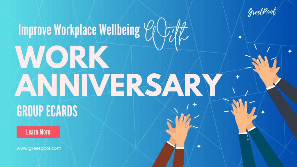 Creative way to celebrate office anniversaries: Online work anniversary group cards
