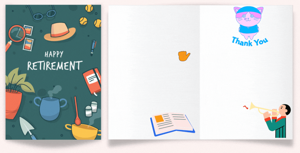 retirement wishes gif with multiple signatures group ecard